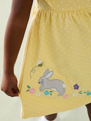 JoJo Maman Bébé Yellow Bunny Appliqué Summer Dress - Image 4 of 8