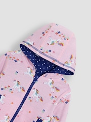 JoJo Maman Bébé Blue Unicorn Appliqué Reversible Hoodie - Image 7 of 8