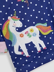 JoJo Maman Bébé Blue Unicorn Appliqué Reversible Hoodie - Image 8 of 8