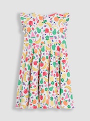 JoJo Maman Bébé Raspberry Pink Summer Fruits Skater Dress - Image 1 of 3