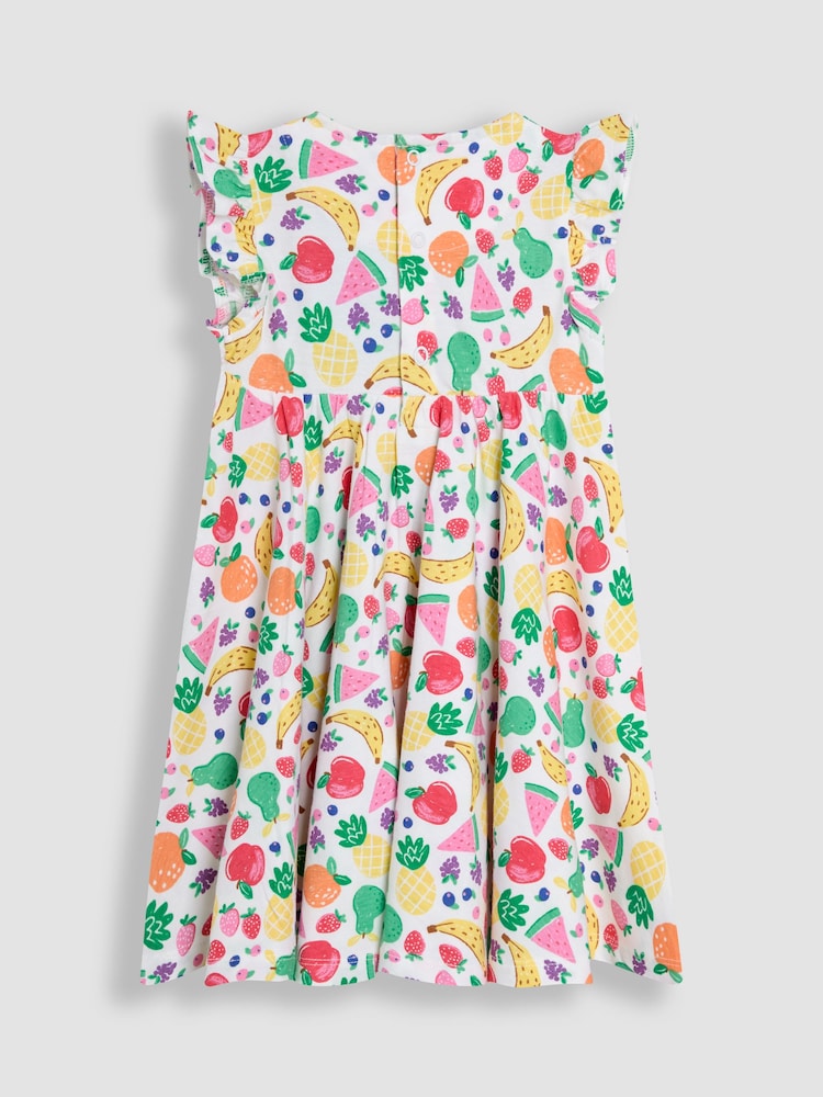 JoJo Maman Bébé Raspberry Pink Summer Fruits Skater Dress - Image 2 of 3