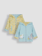 JoJo Maman Bébé Cornflower Blue Duck & Friends Appliqué Reversible Hoodie - Image 1 of 7
