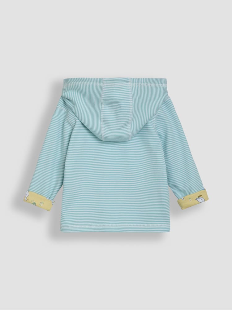 JoJo Maman Bébé Cornflower Blue Duck & Friends Appliqué Reversible Hoodie - Image 3 of 7