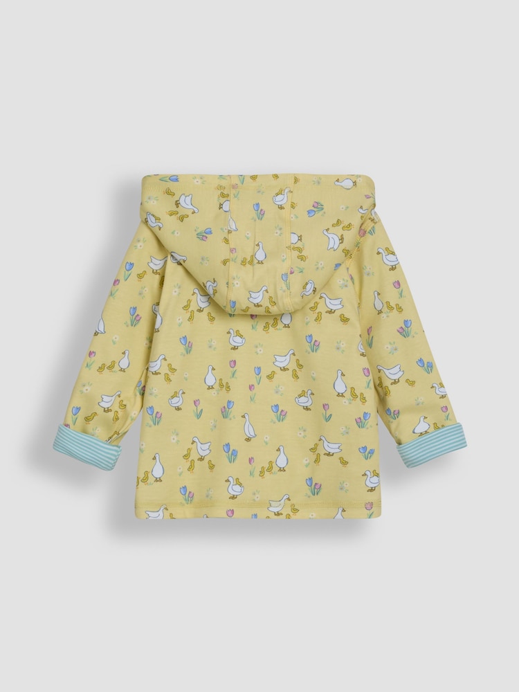 JoJo Maman Bébé Cornflower Blue Duck & Friends Appliqué Reversible Hoodie - Image 5 of 7