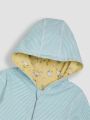 JoJo Maman Bébé Cornflower Blue Duck & Friends Appliqué Reversible Hoodie - Image 6 of 7
