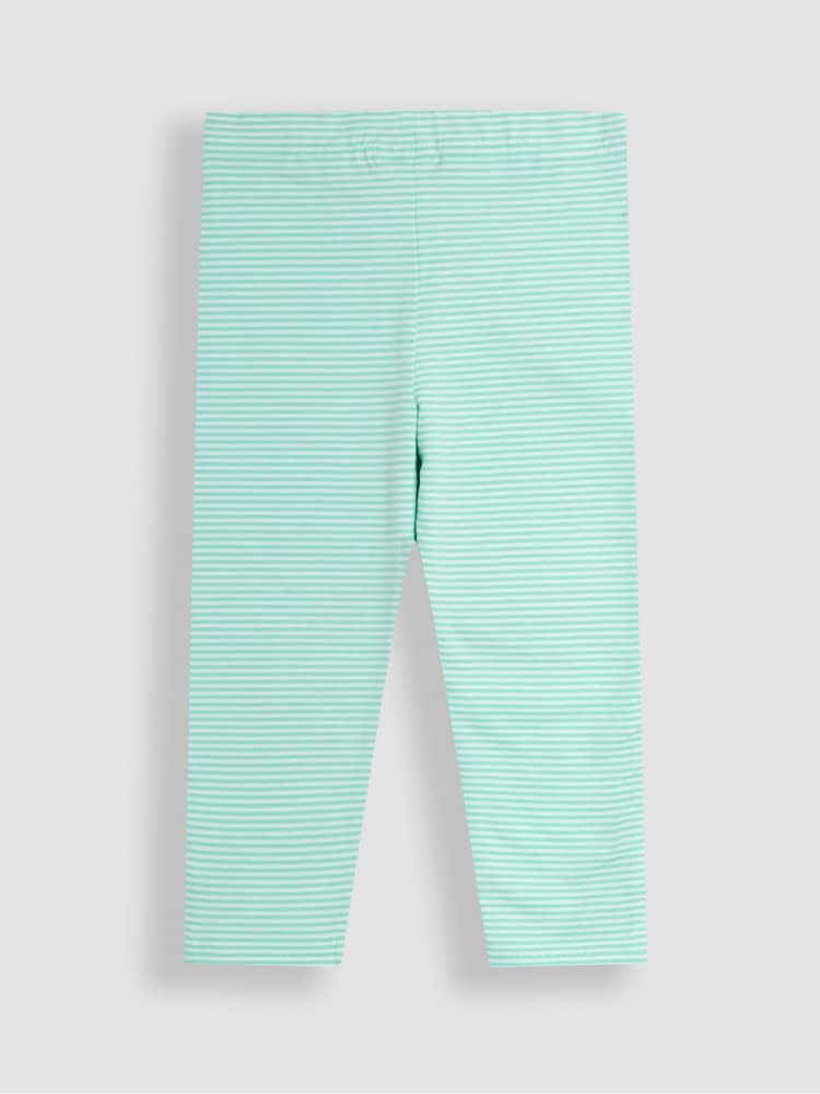 JoJo Maman Bébé Green Butterfly & Daisy Appliqué Knee Leggings 2 Pack - Image 3 of 6