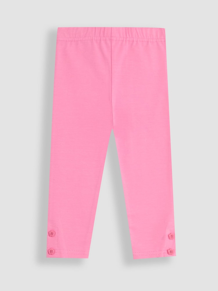 JoJo Maman Bébé Green Butterfly & Daisy Appliqué Knee Leggings 2 Pack - Image 4 of 6