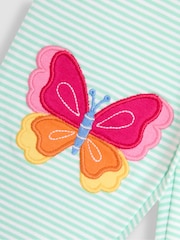 JoJo Maman Bébé Green Butterfly & Daisy Appliqué Knee Leggings 2 Pack - Image 6 of 6