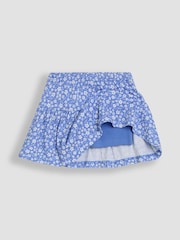 JoJo Maman Bébé Cornflower Blue Ditsy Floral Printed 100% Cotton Skort - Image 1 of 3