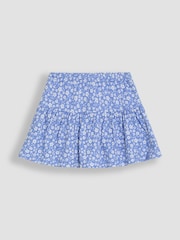JoJo Maman Bébé Cornflower Blue Ditsy Floral Printed 100% Cotton Skort - Image 2 of 3