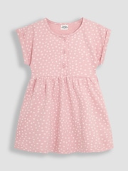 JoJo Maman Bébé Pink Spot Button Front 100% Cotton Dress - Image 1 of 3