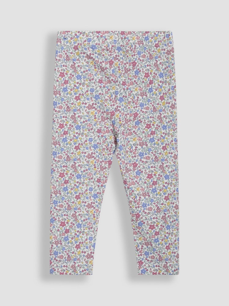 JoJo Maman Bébé Pink Ditsy Floral Leggings 2 Pack - Image 5 of 5