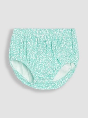 JoJo Maman Bébé Duck Egg Blue Ditsy Floral Smocked Jersey Dress - Image 4 of 5