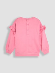 JoJo Maman Bébé Fuchsia Unicorn Appliqué Frill Sweatshirt & Leggings Set 2 Piece - Image 3 of 6