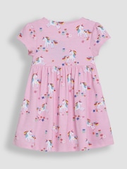 JoJo Maman Bébé Pink Unicorn Button Through Dress - Image 3 of 3