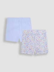JoJo Maman Bébé Blue Ditsy Floral Print Shorts 2 Pack - Image 1 of 5