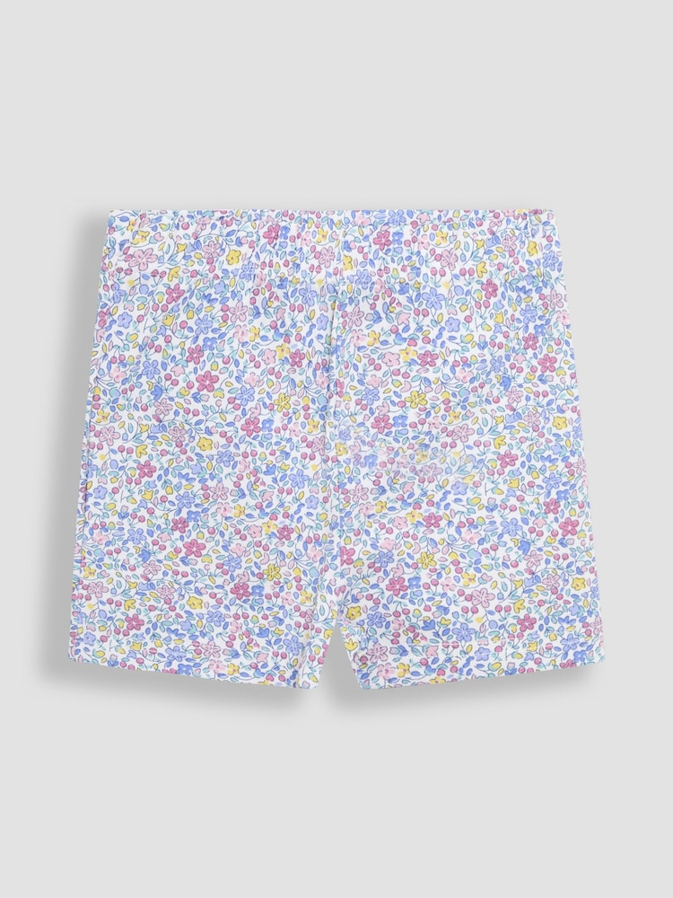 JoJo Maman Bébé Blue Ditsy Floral Print Shorts 2 Pack - Image 2 of 5