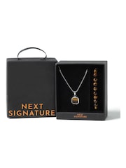 Stainless Steel and Tigers Necklace and Bracelet Gift Set - Image 3 of 3