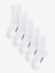 Clarks White Sporty School Socks 5 Pack - Image 1 of 8