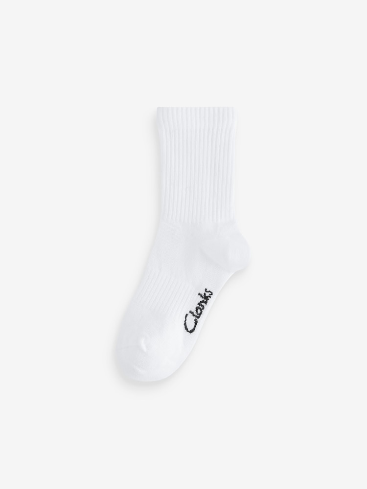 Clarks White Sporty School Socks 5 Pack - Image 2 of 8
