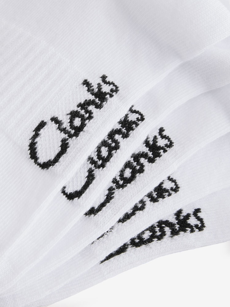 Clarks White Sporty School Socks 5 Pack - Image 8 of 8
