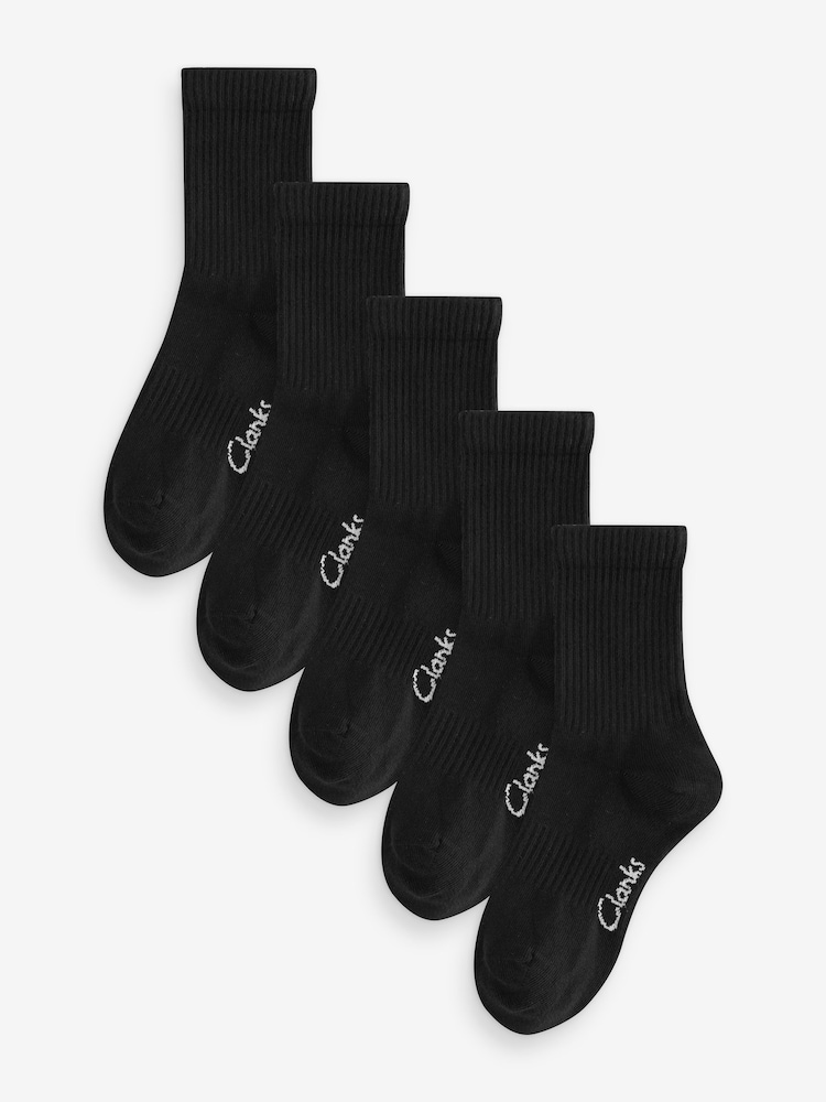 Clarks Black Sporty School Socks 5 Pack - Image 1 of 8
