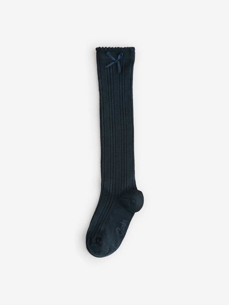 Clarks Navy Girls Knee High School Socks 2 Pack - Image 2 of 5