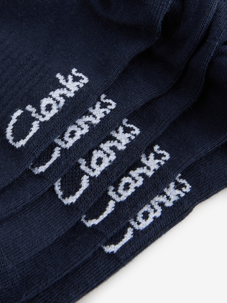 Clarks Navy Sporty School Socks 5 Pack - Image 8 of 8