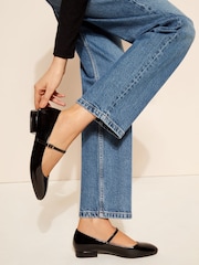 Noir - Friends Like These Round Toe Mary Jane Faux cuir Patent Ballerine - Image 1 de 5