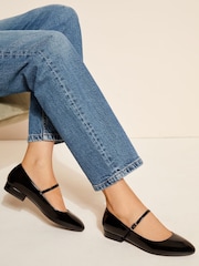 Noir - Friends Like These Round Toe Mary Jane Faux cuir Patent Ballerine - Image 2 de 5