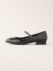 Noir - Friends Like These Round Toe Mary Jane Faux cuir Patent Ballerine - Image 5 de 5