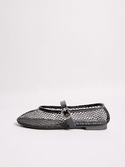 črna - Friends Like These Flat Mesh Mary Jane Ballerina Shoes - Slika 5 iz 5