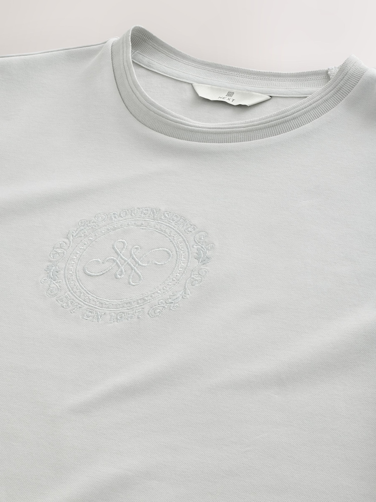 Grey Embroidery Logo Graphic T-Shirt - Image 7 of 8