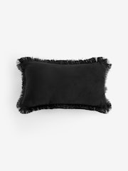 Velvet Faux Leopard Print Fringe Cushion - Bild 4 von 5