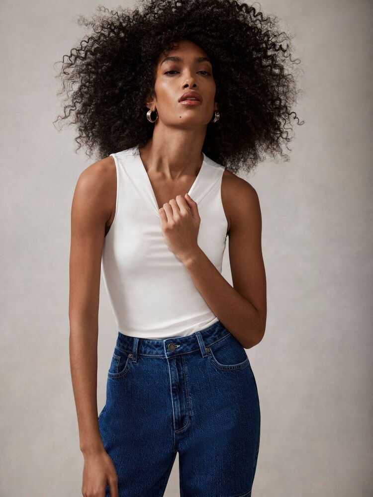 Mint Velvet White Layering High Neck Vest - Image 2 of 4