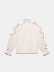 Mint Velvet White Contrast Ruffle Blouse - Image 4 of 4