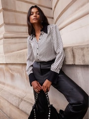 Mint Velvet Pink Heart Print Shirt - Image 1 of 1