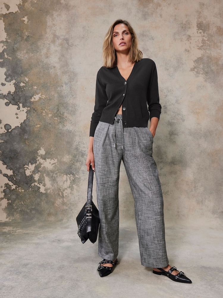 Mint Velvet Grey Pleated Wide Trousers - Image 1 of 4 Mint Velvet Grey Pleated Wide Trousers - Image 1 of 4