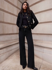Mint Velvet Black Metallic Boucle Jacket - Image 1 of 4