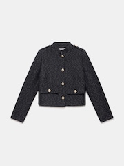 Mint Velvet Black Metallic Boucle Jacket - Image 3 of 4