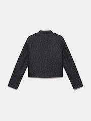 Mint Velvet Black Metallic Boucle Jacket - Image 4 of 4