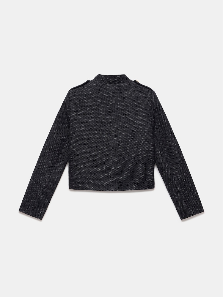 Mint Velvet Black Metallic Boucle Jacket - Image 4 of 4