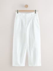 White Elasticated Waist Barrel Leg Trousers - Image 5 of 8