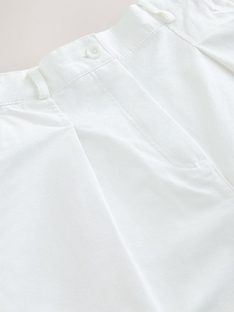 White Elasticated Waist Barrel Leg Trousers - Image 7 of 8