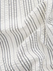 White/Black Straight Leg Textured Striped Trousers - Image 9 of 9