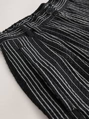 Black/White Straight Leg Textured Striped Trousers - Image 7 of 8