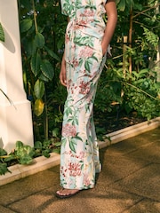 Verde/azul - Kew Collection Wide Leg 100% Cotton Trousers - Imagen 1 de 6