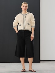 Black Linen Rich Jort Shorts - Image 1 of 7