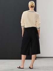 Black Linen Rich Jort Shorts - Image 2 of 7