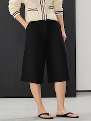 Black Linen Rich Jort Shorts - Image 3 of 7